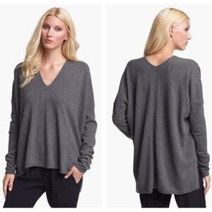 Vince V-Neck Wool Cashmere Gray Sweater XS